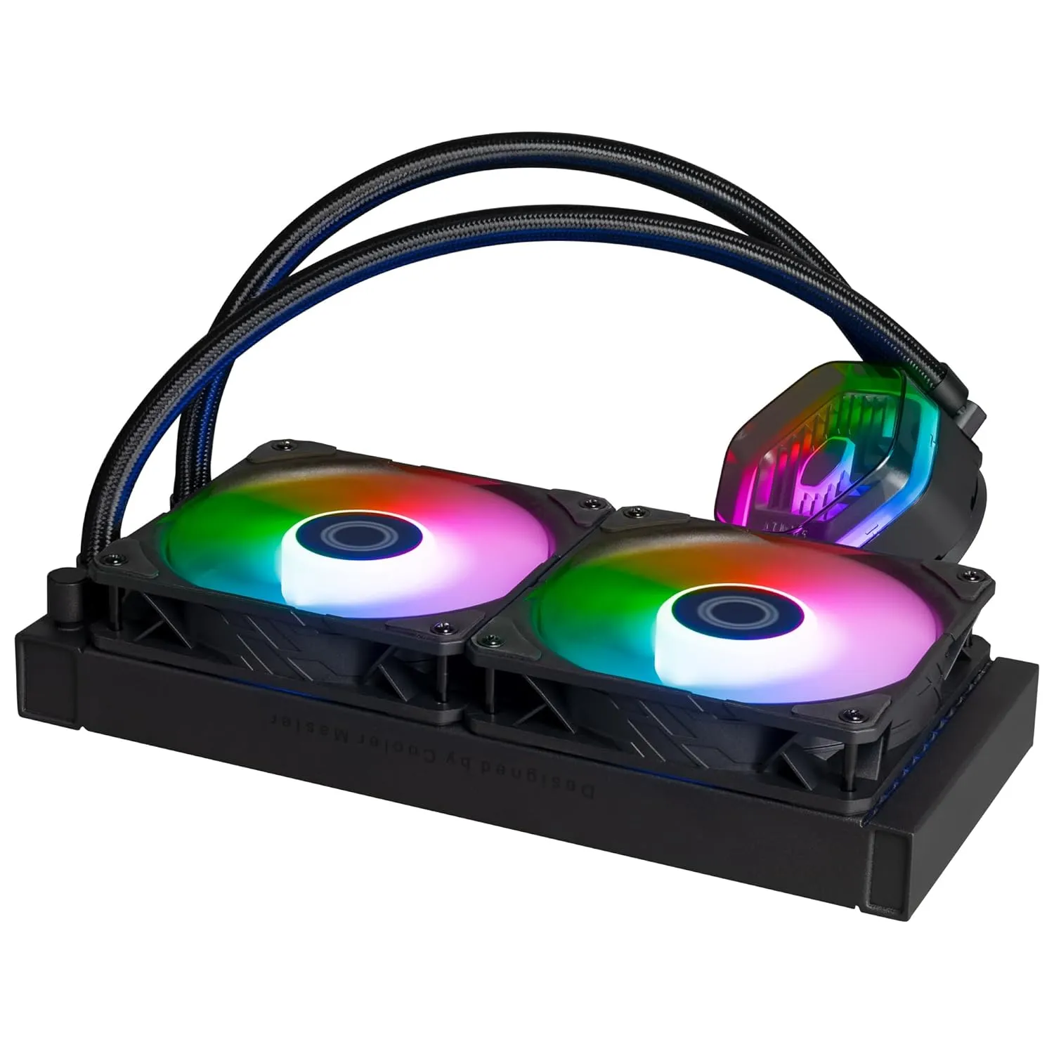Cooler Master MasterLiquid Atmos 240 Black CPU Liquid Cooler - AIO Water Cooling System, Dual Chamber Pump, Pre-Installed Sickleflow 120 Edge Fans, Addressable Gen 2 RGB, LGA1700 & AM5 Brackets