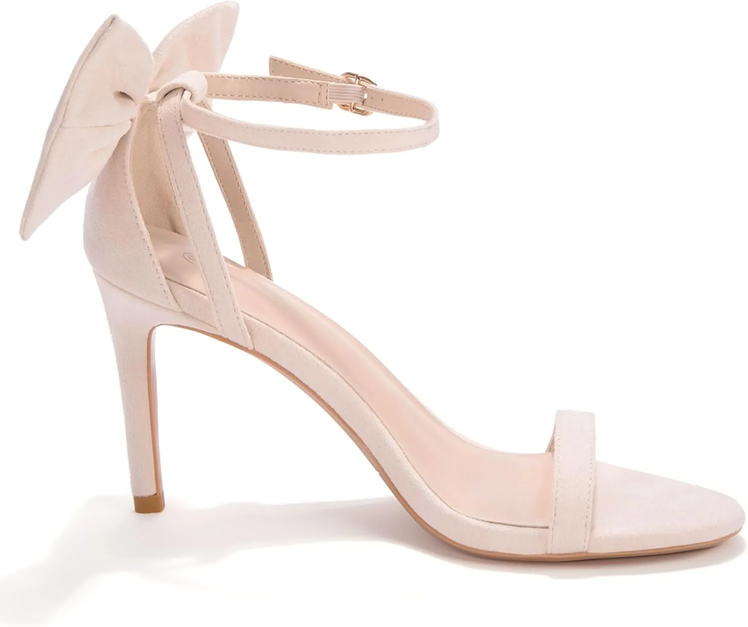 Coutgo Womens Ankle Strap High Heels Open Toe Stiletto Bow Tie Knot Heeled Sandals Fashion Wedding Dress Pump Shoes