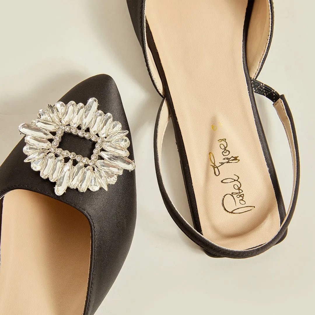 Crystal Rose Mule - Black