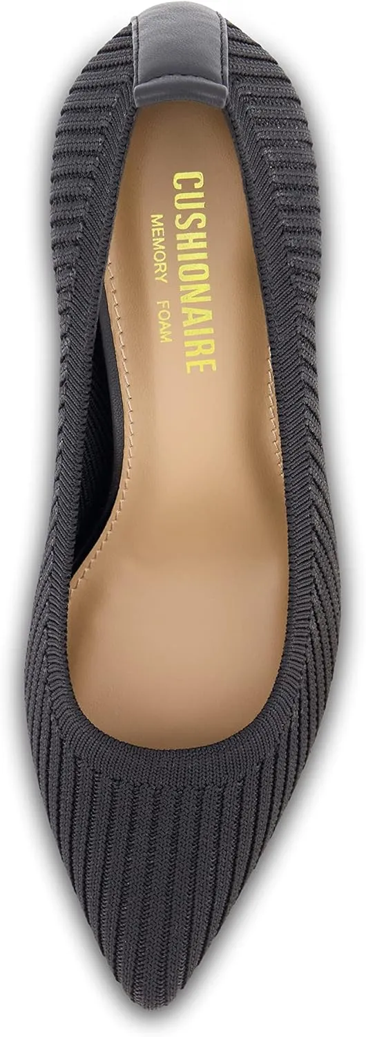 CUSHIONAIRE Women's Encore Knit Dress Pump with Memory Foam Padding, Wide Widths Available