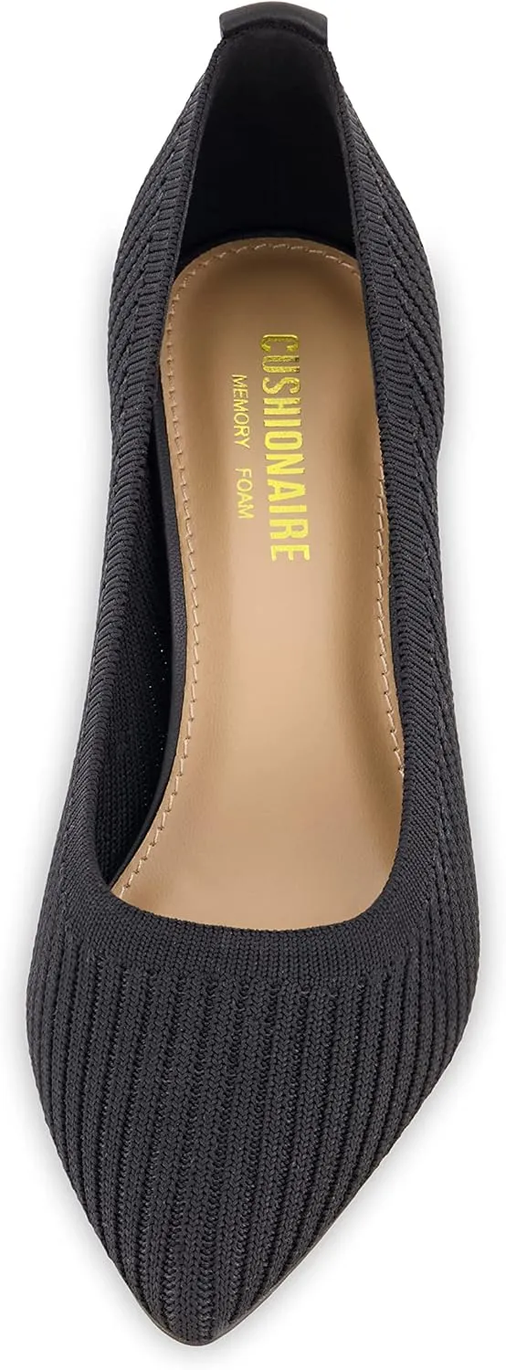CUSHIONAIRE Women's Encore Knit Dress Pump with Memory Foam Padding, Wide Widths Available