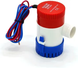 DC 12v/24v Bilge Pump, Submersible Boat Water Pum, 500/750/1100GPH Electric Water Pump(350GPH 12V)
