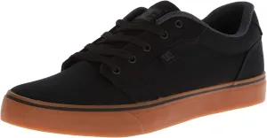 DC Men's Anvil Casual Skate Shoe, Black/Gum, 6.5