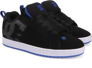 DC Men's Court Graffik Skate Shoe, Black/Blue, 17