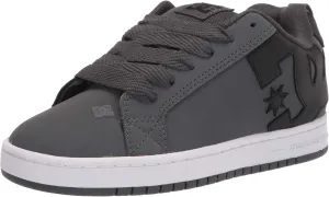 DC Men's Court Graffik Skate Shoe, Dark Grey/Black/White,8.5 M US