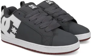 DC Men's Court Graffik Skate Shoe, Grey/White
