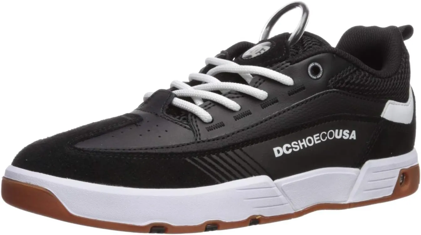 DC Men's Legacy 98 Slim Skate Shoe, Black/White, 13 M US