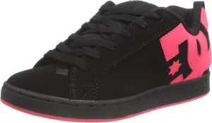DC womens Court Graffik Skate Shoe, Black/Hot Pink, 6.5 US