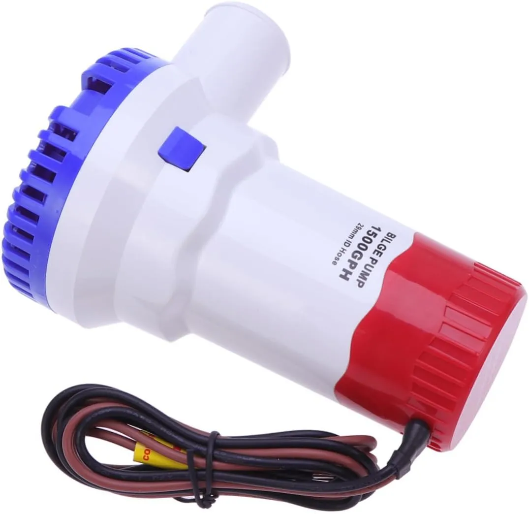Dc12v Bilge Pump for Boat High Flow Submersible Pump 1500gph Automatic Filtering Waterproof Seal