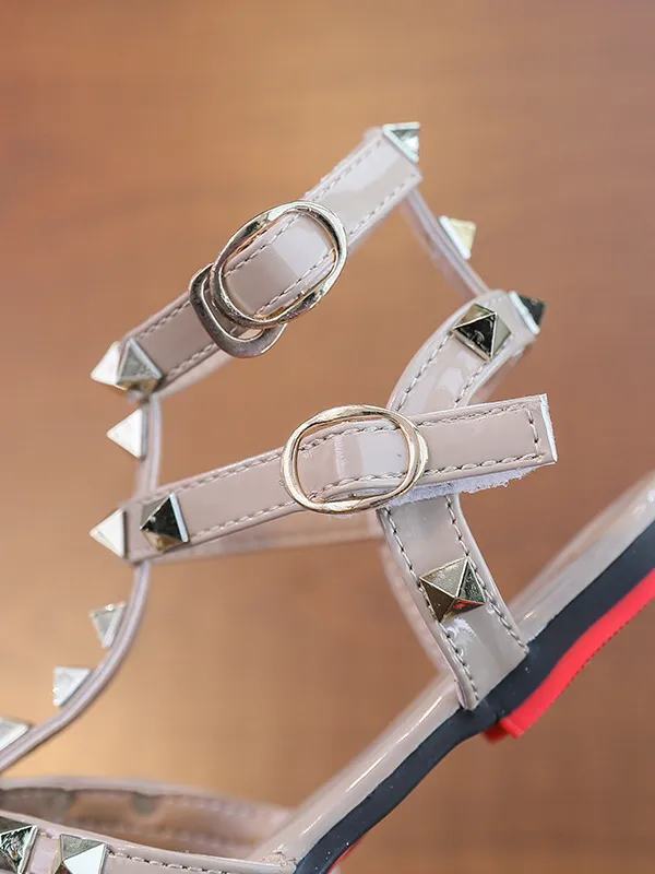 Designer Vibes Studded Pointed Toe Ankle Strap Flats