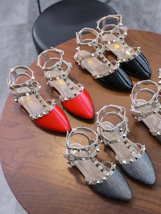 Designer Vibes Studded Pointed Toe Ankle Strap Flats