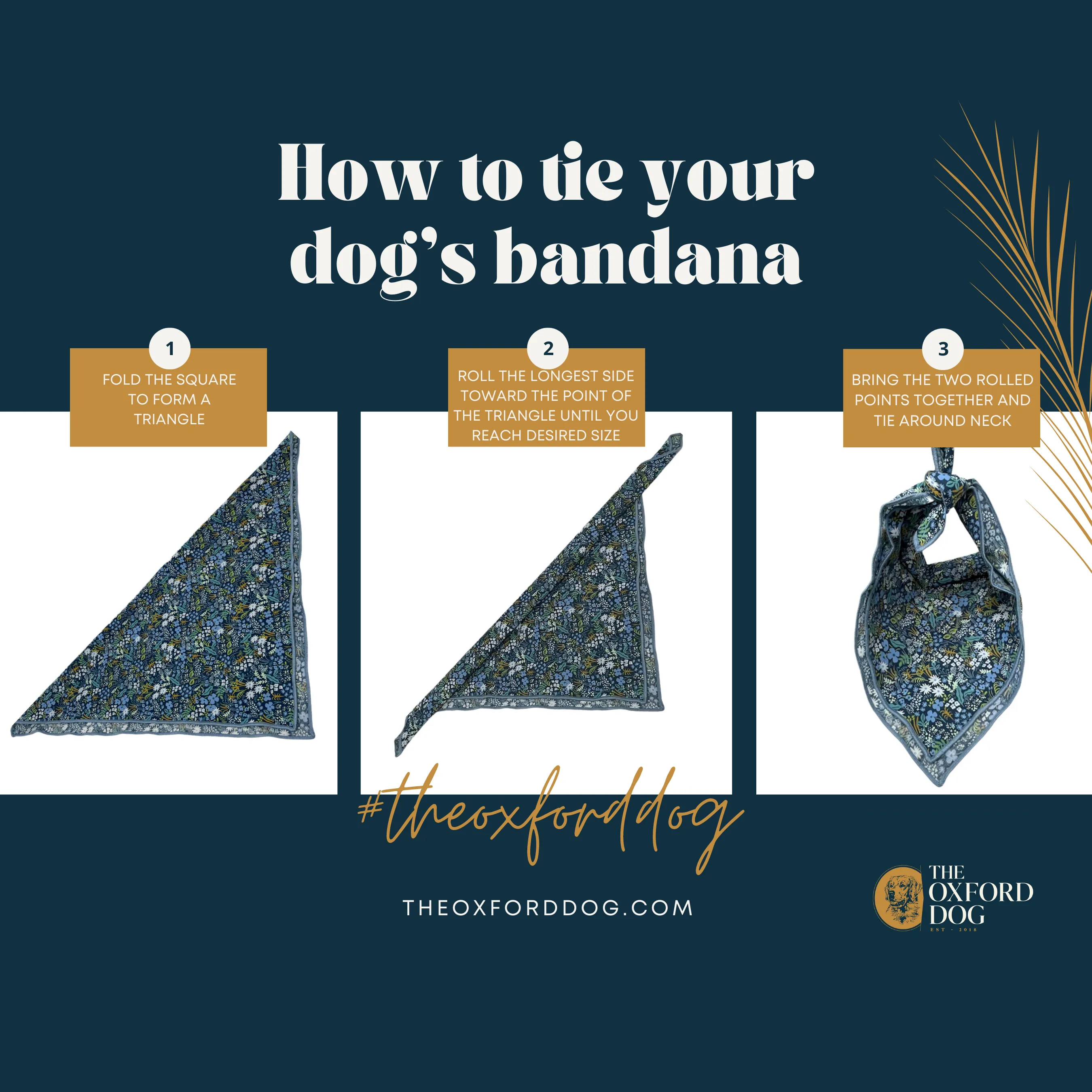Dog Bandana, Pet Accessories, Dog Mom Gifts, Navy Ditsy Dots