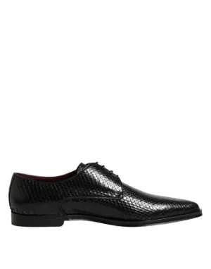 Dolce Black Excellent aftercare Shoes Lace Gabbana Fraud-proof Up Men & Leather Dress Derby