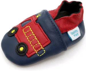 Dotty Fish Infant and Toddler Soft Leather Shoes – Barefoot-Friendly, Non-Slip Suede Sole, Podiatrist Recommended, Breathable Baby-Safe Leather, British Brand – Fits 0–5 Years