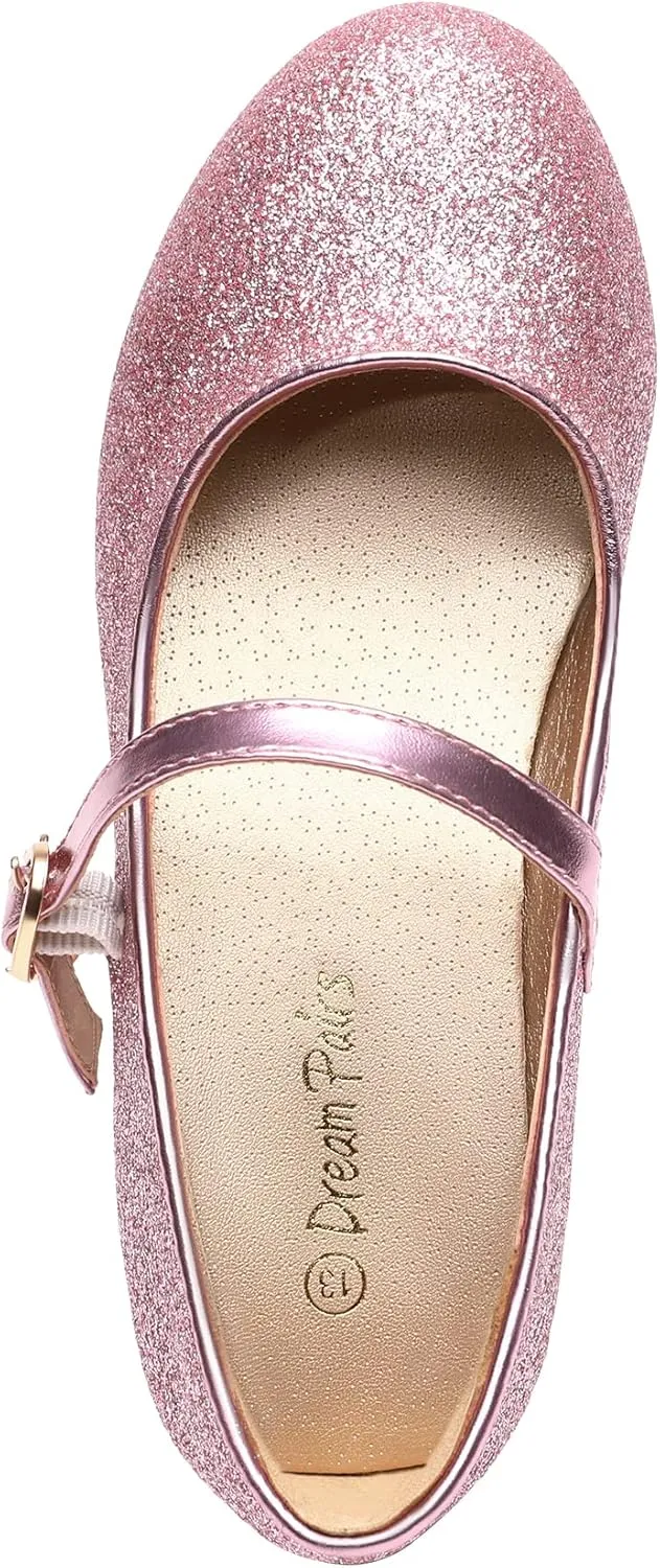 DREAM PAIRS Girls Mary Jane Low Heel Princess Flower Wedding Party Pump Dress Shoes