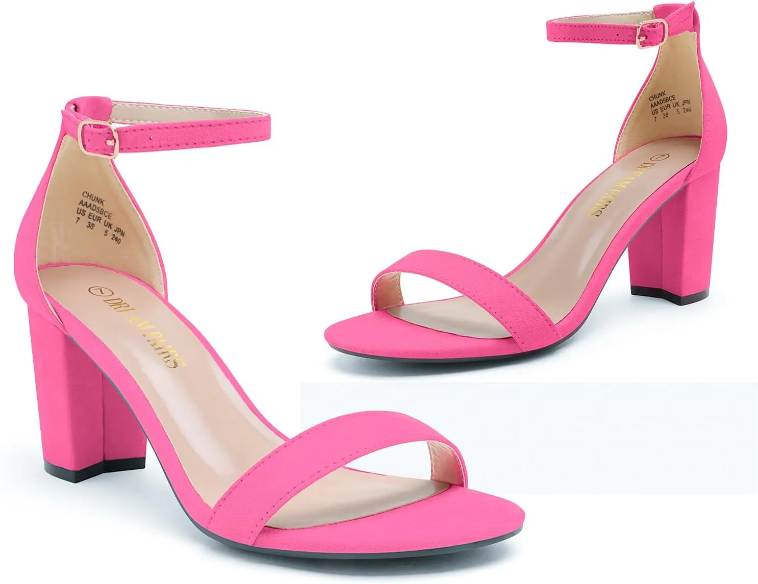 DREAM PAIRS Women's Chunk Low Heel Pump Sandals