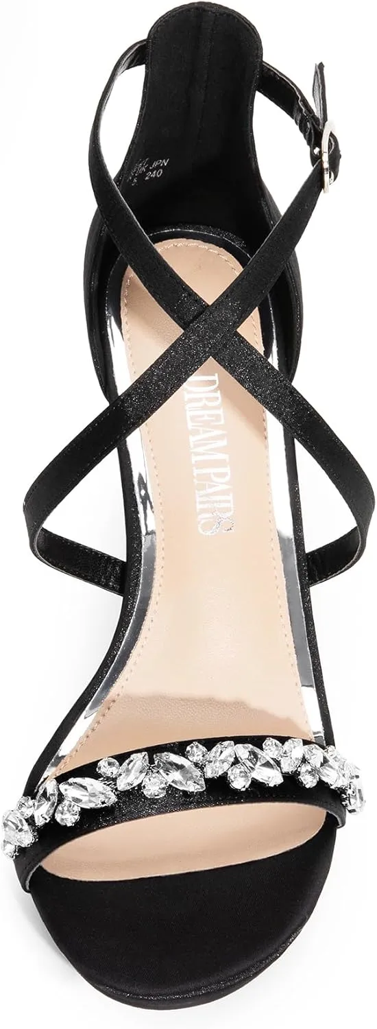 DREAM PAIRS Women's Dolce Fashion Stilettos Open Toe Pump Heel Sandals