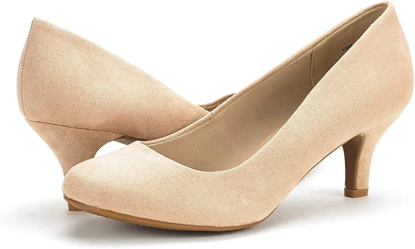 DREAM PAIRS Women's Dress Comfortable Low Heel Pump Shoes