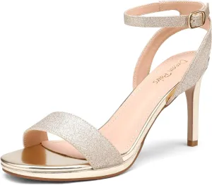 DREAM PAIRS Women's High Stiletto Open Toe Ankle Strap Heels Dress Pump Heel Sandals