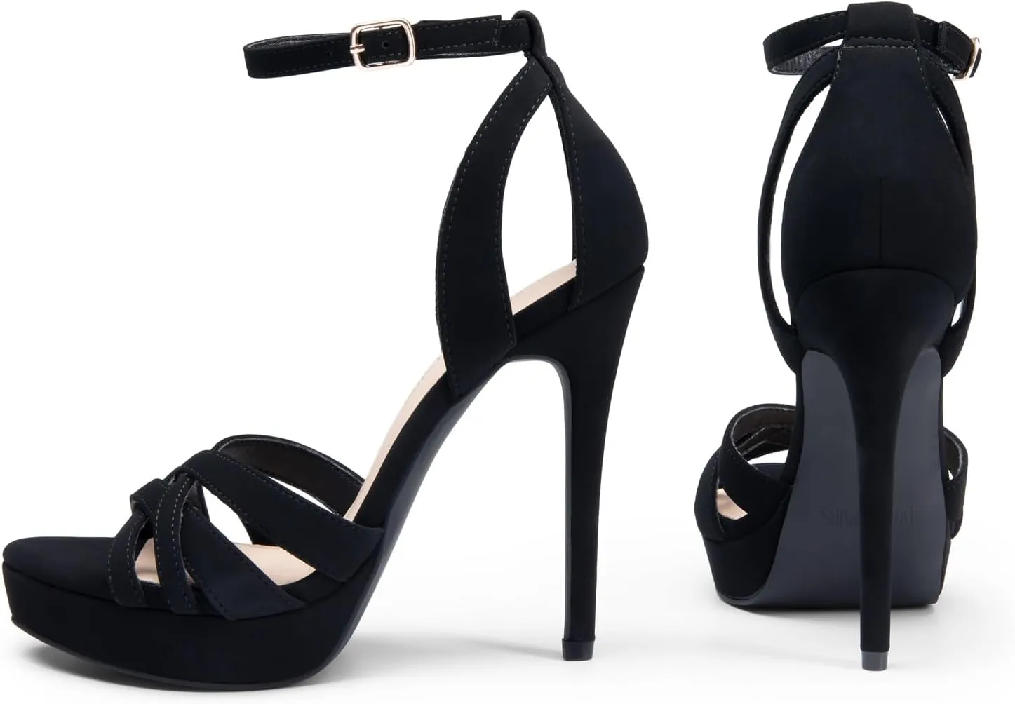 DREAM PAIRS Women's Platform Stiletto Heels Open Toe Ankle Strappy High Heels Fashion Wedding Dressy Pump Sandals Shoes