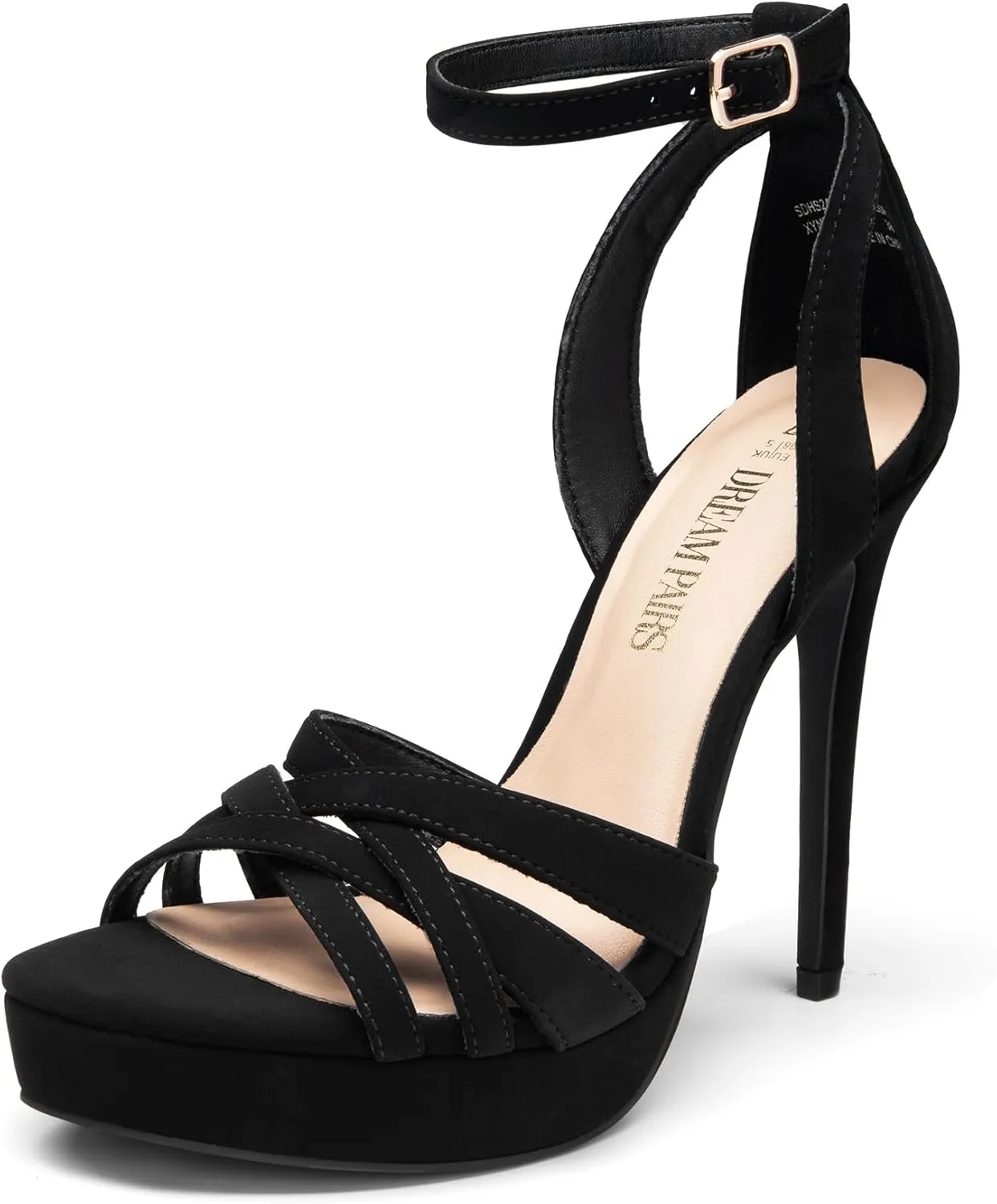 DREAM PAIRS Women's Platform Stiletto Heels Open Toe Ankle Strappy High Heels Fashion Wedding Dressy Pump Sandals Shoes