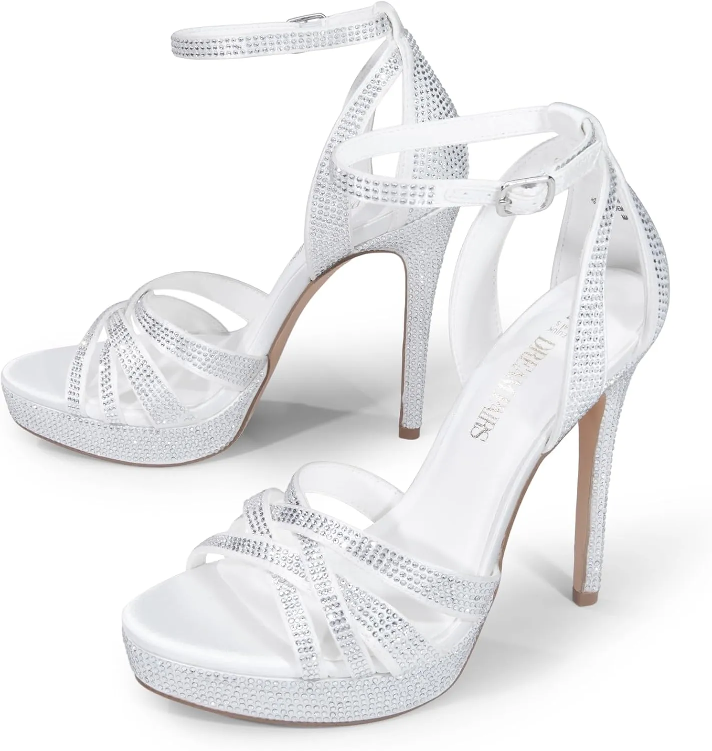 DREAM PAIRS Women's Platform Stiletto Heels Open Toe Ankle Strappy High Heels Fashion Wedding Dressy Pump Sandals Shoes