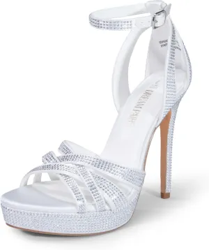DREAM PAIRS Women's Platform Stiletto Heels Open Toe Ankle Strappy High Heels Fashion Wedding Dressy Pump Sandals Shoes