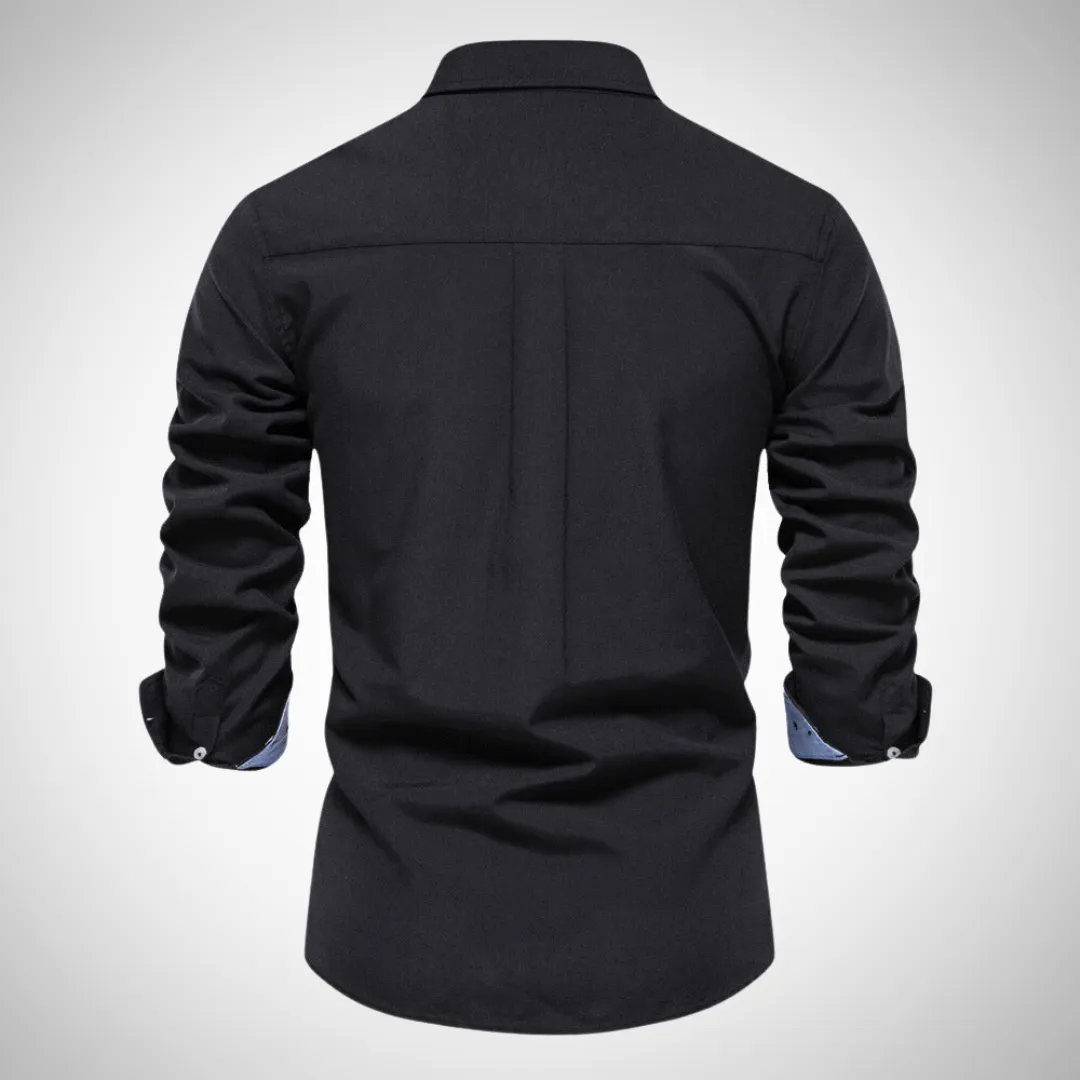 Dries Black Oxford Long Sleeve Shirt