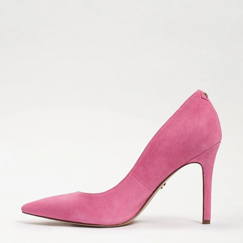 Edelman Pink Heeled Privacy-protected Pointed Sam Slip Pumps Proactive Toe Hazel On Suede Confetti Stiletto