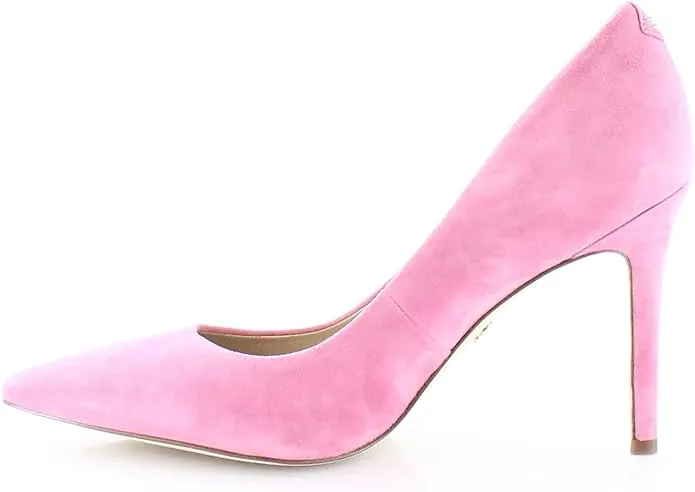 Edelman Pink Heeled Privacy-protected Pointed Sam Slip Pumps Proactive Toe Hazel On Suede Confetti Stiletto
