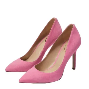 Edelman Pink Heeled Privacy-protected Pointed Sam Slip Pumps Proactive Toe Hazel On Suede Confetti Stiletto