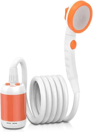 Ejoyous Portable Camping Shower, Outdoor Electric Shower with Rechargeable Handheld Showhead, Portable Shower for Hiking Pet Cleaning Watering and Beach Washing