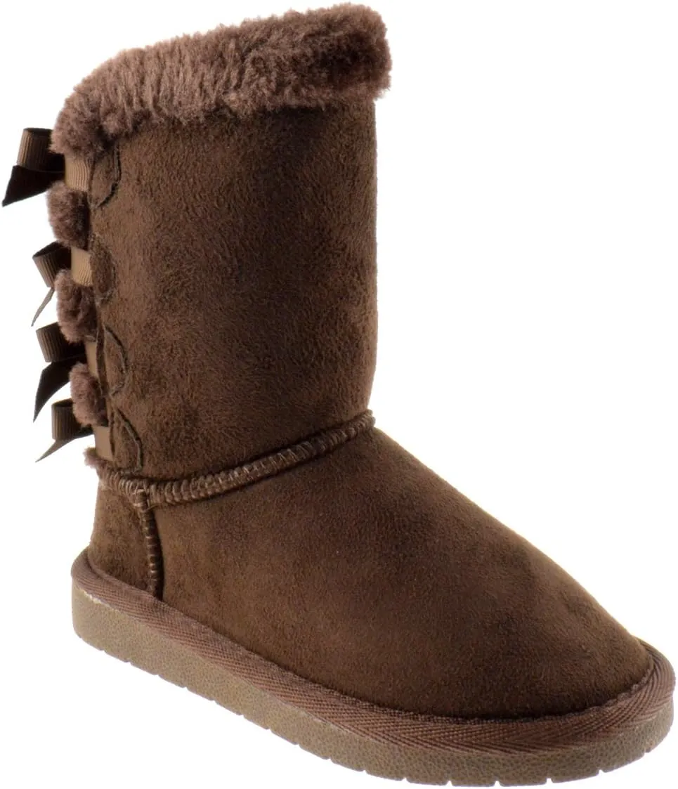 Forever Link Ann 36K Little Girls Shearling Bowtie Fur Boots