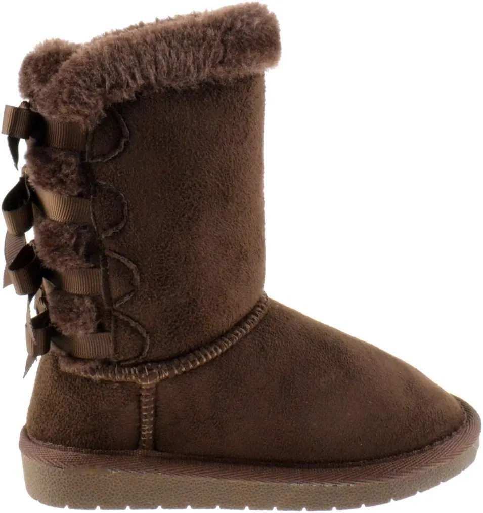 Forever Link Ann 36K Little Girls Shearling Bowtie Fur Boots