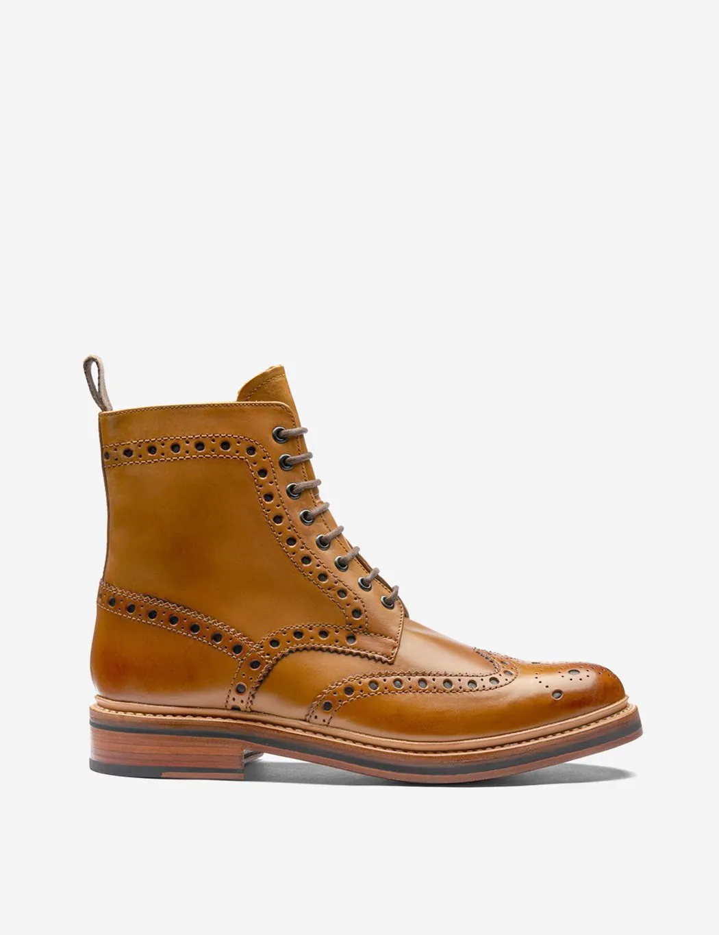 Fred (Leather) Calf Tan Brogue Premium customer care Grenson - Boot Delivery guarantee