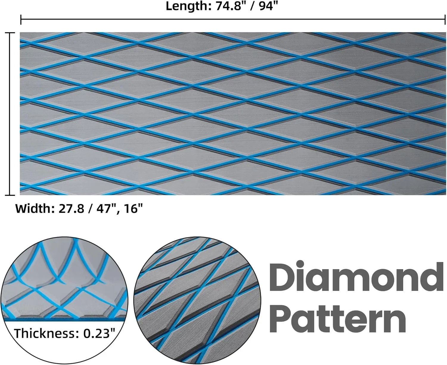 Fullfire Boat Flooring - EVA Foam Boat Decking - Marine Mat Self-Adhesive Flooring Sheet Marine Carpet for Motorboat Yacht Kayak RV