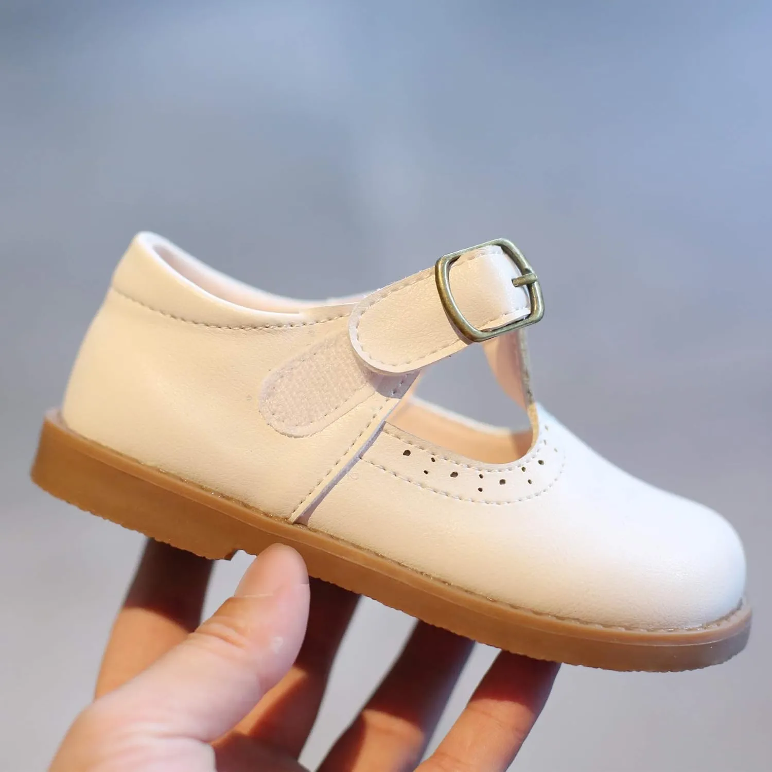 Girls School T-Strap Uniform Dress Shoes Oxford Leather Flats (Toddler/Little Kid)
