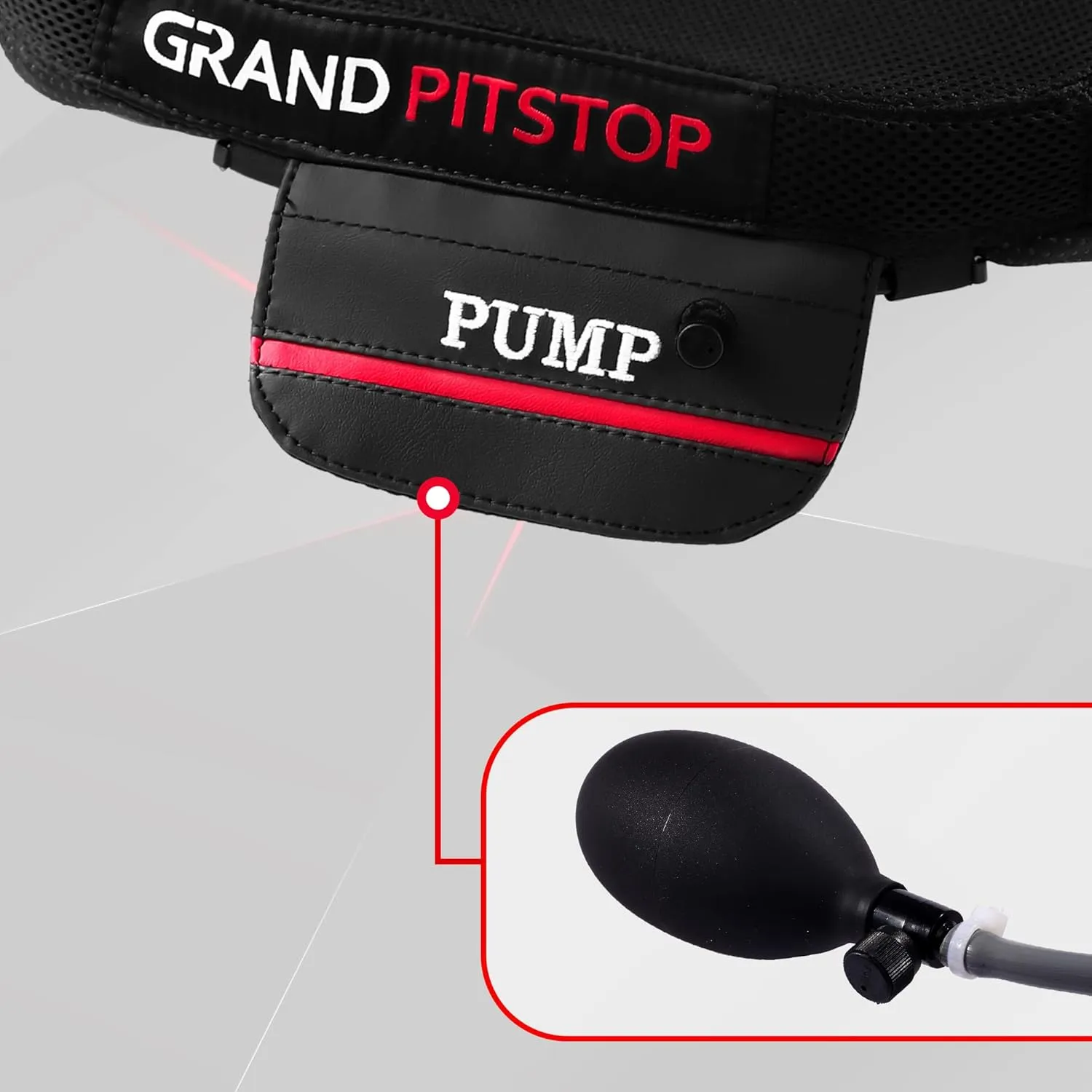 GRAND PITSTOP Motorcycle Air Seat Cushion, on The go inflate & Deflate, Pressure Relief Motorcycle Seat Pad, Shock Proof Comfortable for Motorbike Long Rides (Pillion Premium with Air Pump)