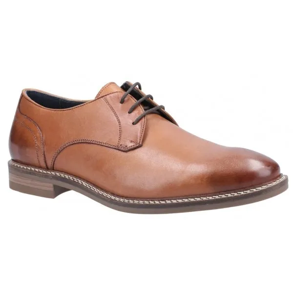 Hush Puppies BRAYDEN Mens Leather Derby Shoes Brown