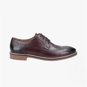 Hush Puppies BRYSON Mens Leather Oxford Shoes Red