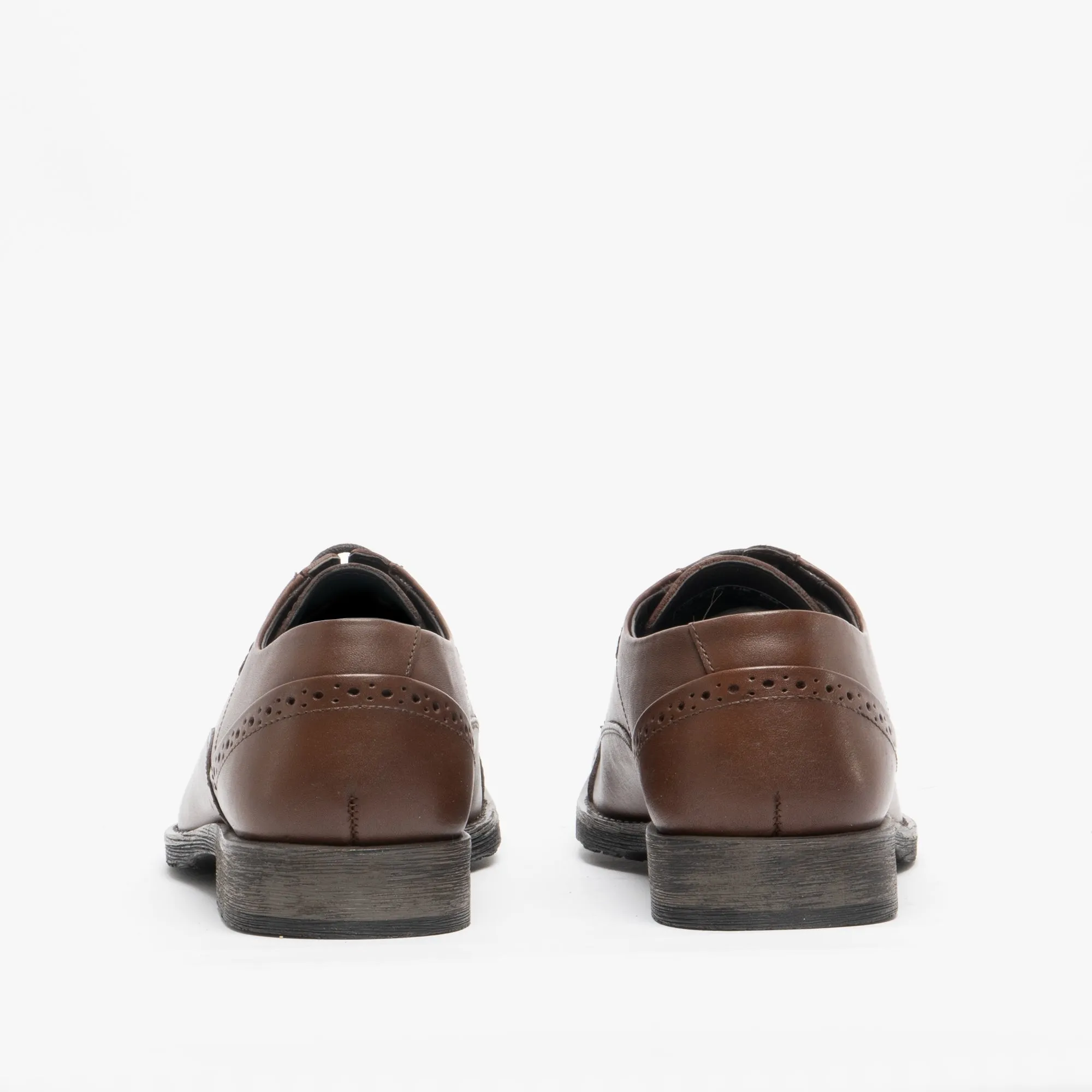 Hush Puppies CRAIG LUGANDA Mens Leather Derby Shoes Brown