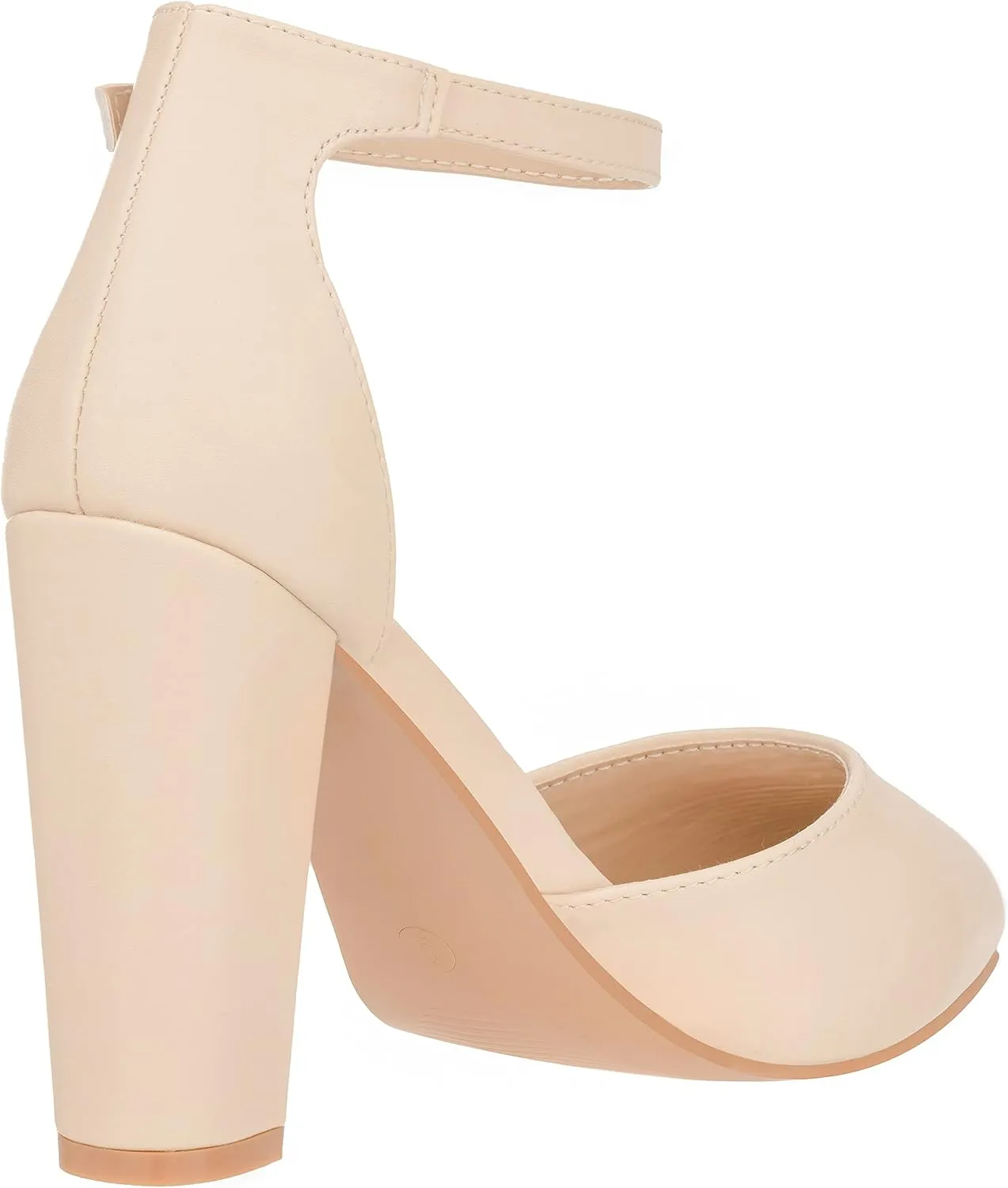 ILLUDE Women's High Block Heels Pumps Pointed Closed Toe Ankle Strap High Heel Pump Shoes