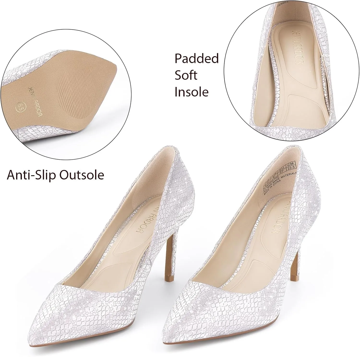 JENN ARDOR Women’s Heels Pumps 3.14”High Heel Shoes Women Classic Pointed Toe Stiletto Heel Shoes Sexy Office Party Event Dressy Pumps