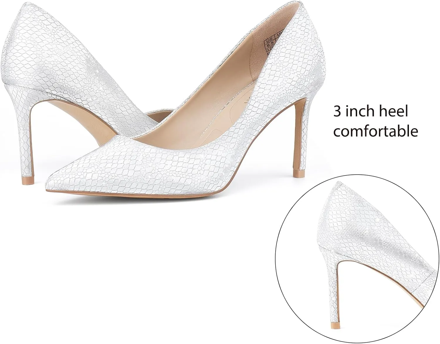 JENN ARDOR Women’s Heels Pumps 3.14”High Heel Shoes Women Classic Pointed Toe Stiletto Heel Shoes Sexy Office Party Event Dressy Pumps