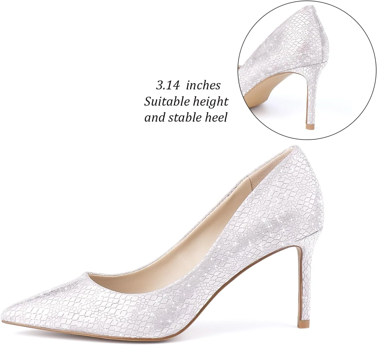 JENN ARDOR Women’s Heels Pumps 3.14”High Heel Shoes Women Classic Pointed Toe Stiletto Heel Shoes Sexy Office Party Event Dressy Pumps