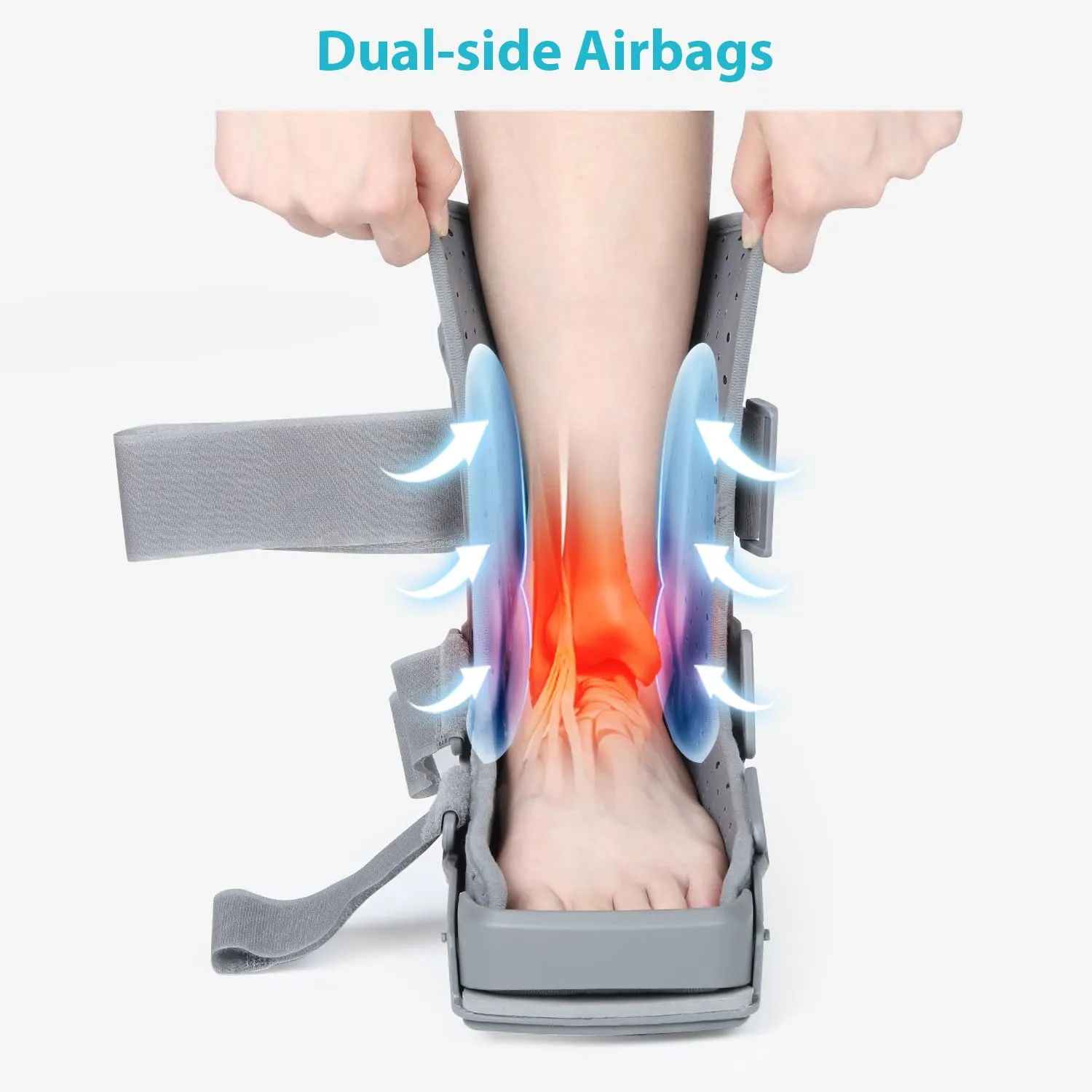 KD Walking Boot: Short Air Walker Boot for Foot and Ankle Fracture Recovery - Protective Support for Broken Foot, Sprains, and Injuries (Large)