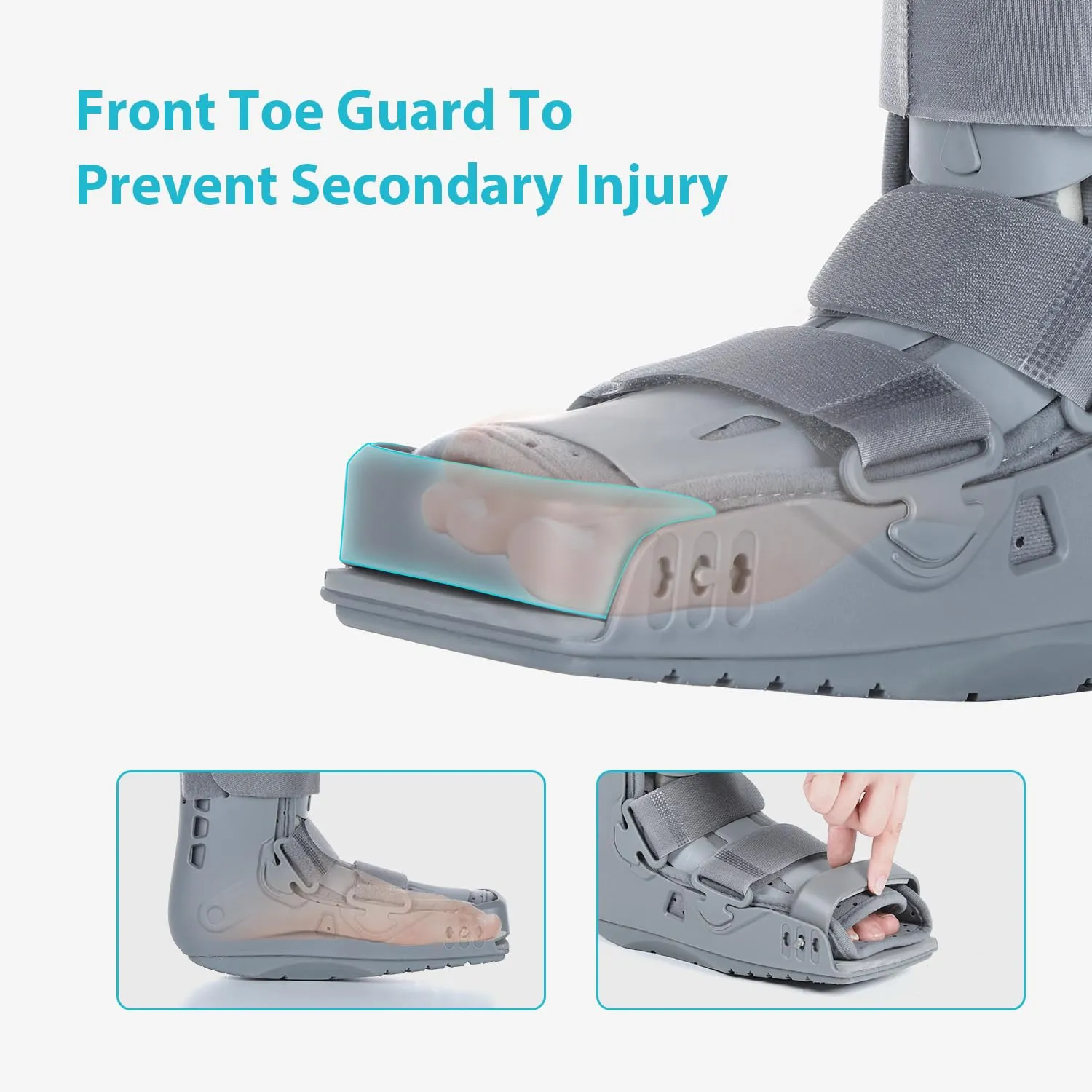 KD Walking Boot: Short Air Walker Boot for Foot and Ankle Fracture Recovery - Protective Support for Broken Foot, Sprains, and Injuries (Large)