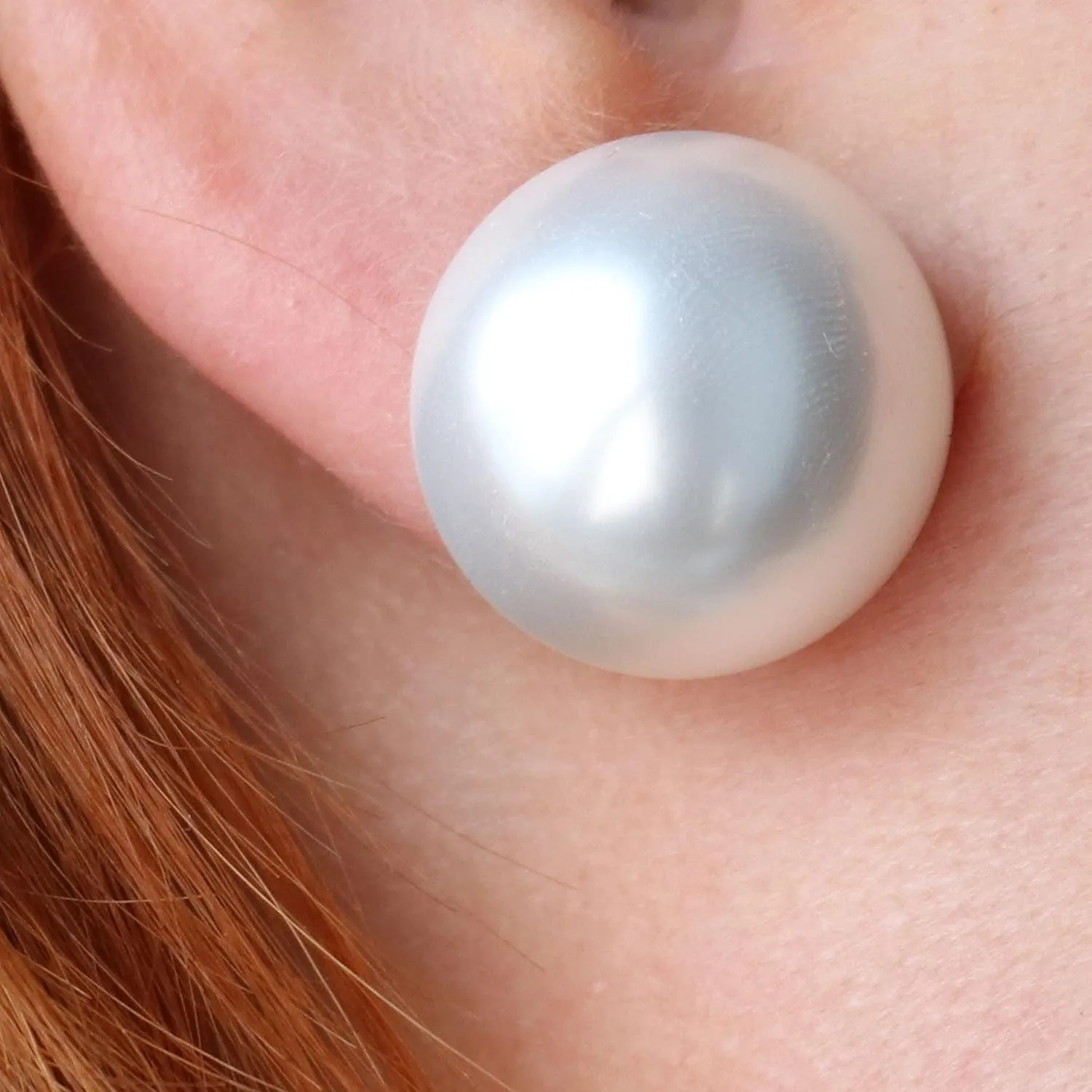 Kenneth Jay Lane Oversized Frameless Pearl Clip Earrings (18, 20 & 24mm)