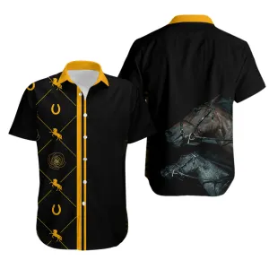 Kentucky Derby Hawaiian Shirt Luxury Black And Gold LT7