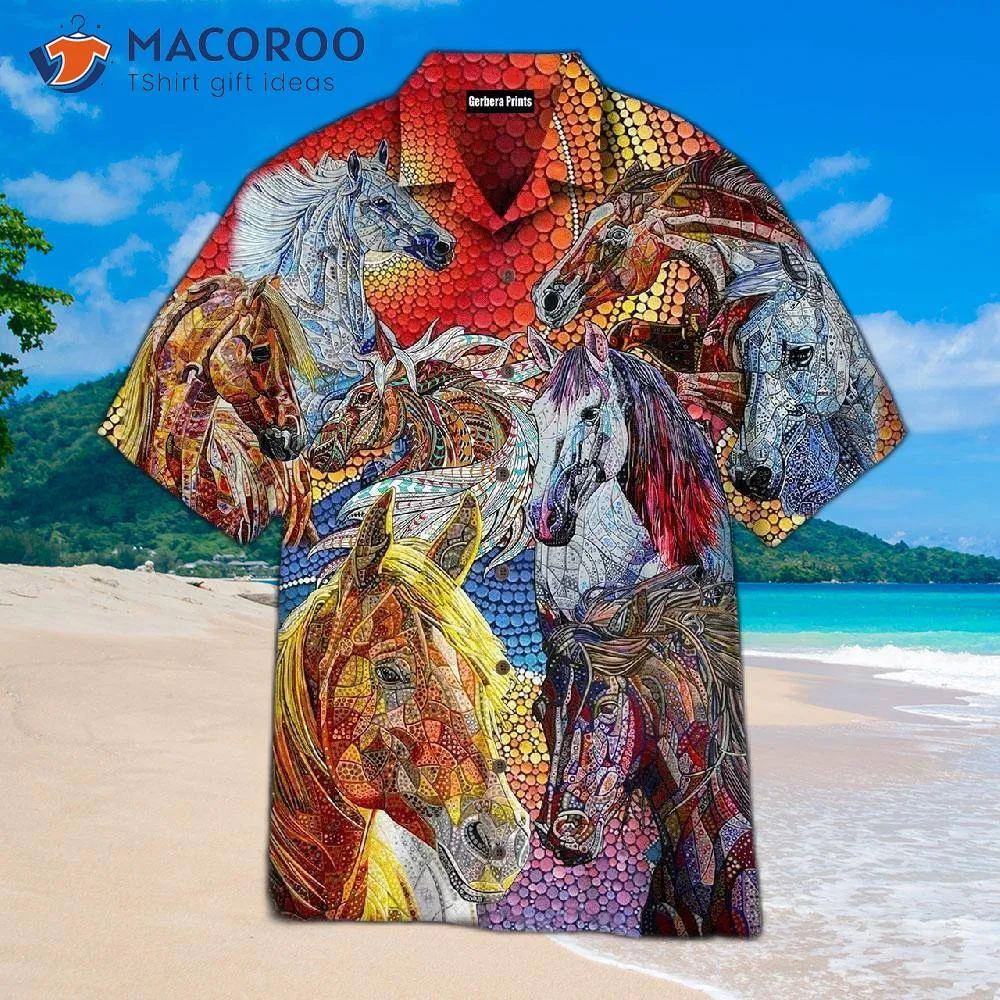 Kentucky Derby Horse-patterned Hawaiian Shirts